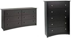 Prepac Sonoma 6 Drawer Double Dresser For Bedroom, Espresso & Fremont Nightstand, Tall 3-Drawer, Espresso -Safavieh Furniture 31bE3NNNgXL. AC