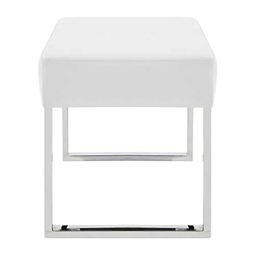 Armen Living Amanda Dining Bench, Off-White 2 Armen Living Amanda Dining Bench, Off-White - Image 2