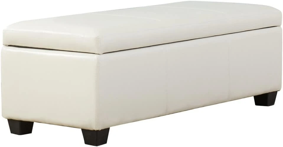 BELLEZE 47 Inch Storage Ottoman, Faux Leather Storage Bench Bedroom Bench With Safety Close Hinge, Ottoman With Storage For Living Room, Entryway, Hallway, Foot Rest, Support 300lbs - Rustic Gray 9 BELLEZE 47 Inch Storage Ottoman, Faux Leather Storage Bench Bedroom Bench With Safety Close Hinge, Ottoman With Storage For Living Room, Entryway, Hallway, Foot Rest, Support 300lbs - Rustic Gray - Image 9