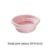 ONGHAHYIS Folding Collapsible Wash Basin Portable Folding Bucket Camping Washbasin Folding Basin Silicone Washbasin Collapsible Fishing Car Wash Bucket (Color : Small Pink)