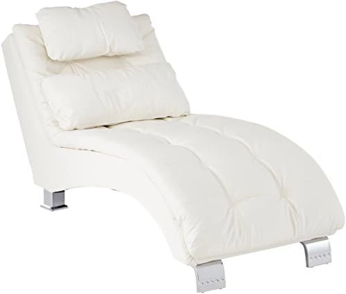 Coaster Furniture Dilleston Chaise White Faux Leather Polyurethane Chrome 550078 8 Coaster Furniture Dilleston Chaise White Faux Leather Polyurethane Chrome 550078 - Image 8