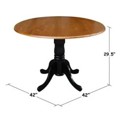 International Concepts Round Dual Drop Leaf Ped Table, Black/Cherry, 42-Inch -Safavieh Furniture 31bu0TkPhLL
