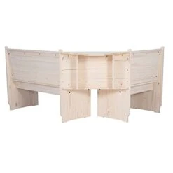 Riverbay Furniture Pine Wood Indoor 3 Piece Kitchen Corner Table Booth Bench Breakfast Dining Nook Set In Antique White -Safavieh Furniture 31c4qs3QuAL