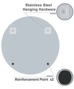 USHOWER 24" Round Frameless Wall Mirror With Beveled Edge - Circle Mirror For Bathroom & Vanity, Elegant & Simple Look 8 USHOWER 24" Round Frameless Wall Mirror With Beveled Edge - Circle Mirror For Bathroom & Vanity, Elegant & Simple Look -Safavieh Furniture 31c7aLUKozL