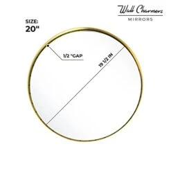 Wallcharmers 20” Round Gold Bathroom Mirror | Large Wall Mounted Decorative Vanity Mirror -Safavieh Furniture 31cJWKeWA0L