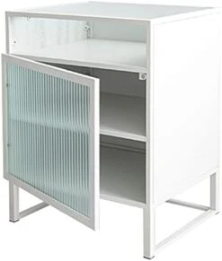 FURUIWUFENG Nightstand Bedside Tables With 3 Storage, Nightstand Pull The Glass Cabinet Door MDF Board End Table For Bedroom Living Room End Table (Color : Black, Size : Door Left) -Safavieh Furniture 31cJwxF6vlS. AC