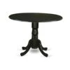 East West Furniture Modern DLT-BLK-TP Kitchen Table Round Tabletop And 42 X 29.5-Black Finish