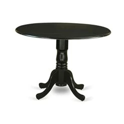 East West Furniture Modern DLT-BLK-TP Kitchen Table Round Tabletop And 42 X 29.5-Black Finish