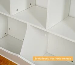 Toy Storage Organizer With Bookcase, Kids Bookshelf Toy Organizer White, Multifunctional Book And Toy Storage Cabinet, Freestanding Toy Storage Cubby For Boys Girls Playroom Nursery Classroom -Safavieh Furniture 31ca7CvCoRL