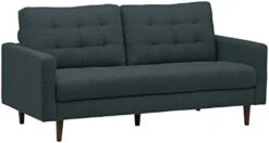 Amazon Brand – Rivet Cove Mid-Century Modern Tufted Leather Accent Chair, 32.7"W, Caramel -Safavieh Furniture 31coNU2802L. AC