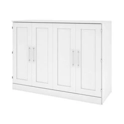 Bestar Pur 61W Full Cabinet Bed With Mattress In White