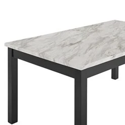New Classic FURNITURE Celeste Dining Table For 6 With Heat Resistant Faux Marble, 64-Inch, Black Base With White & Gray Top -Safavieh Furniture 31dZidyMQQS