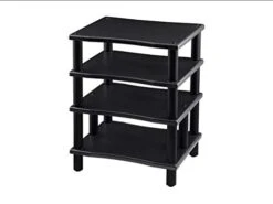 Monolith 4 Tier Audio Stand XL - Black, Open Air Design, Each Shelf Supports Up To 75 Lbs, Perfect Way To Organize AV Components