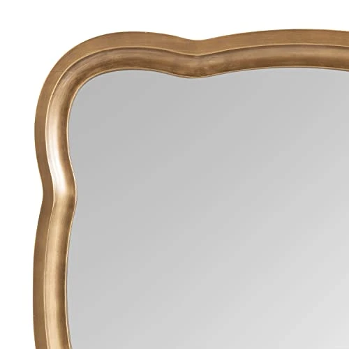 Kate And Laurel Hatherleigh Scallop Wooden Wall Mirror, 24 X 38, Antique Gold, Farmhouse Scalloped Wavy Mirror For Home Decor 3 Kate And Laurel Hatherleigh Scallop Wooden Wall Mirror, 24 X 38, Antique Gold, Farmhouse Scalloped Wavy Mirror For Home Decor - Image 3