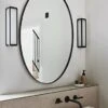 ANDY STAR Black Oval Mirror, 22x30 Oval Black Bathroom Mirror, Oval Vanity Mirror Matte Black Oval Mirrors For Bathroom Stainless Steel Metal Frame Pill Mirror Wall Mount Horizontal Or Vertical