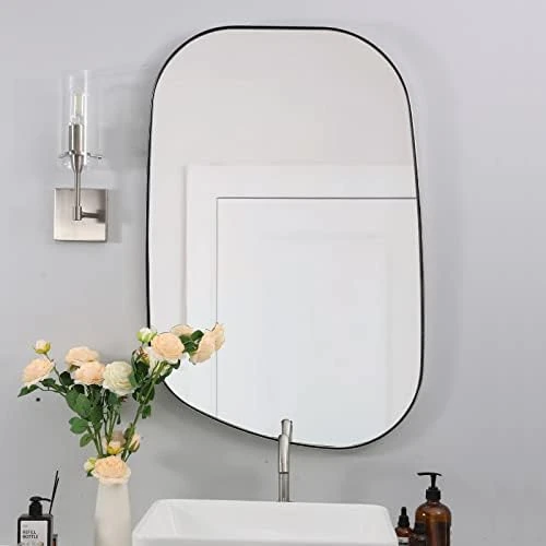 ANDY STAR Irregular Mirror Asymmetrical Mirror For Wall 24x36” Brushed Gold Bathroom Mirror, Modern Wall Mirror For Living Room Bathroom Vanity Framed Mirror Artistic Mirror 1” Deep Set Design 11 ANDY STAR Irregular Mirror Asymmetrical Mirror For Wall 24x36” Brushed Gold Bathroom Mirror, Modern Wall Mirror For Living Room Bathroom Vanity Framed Mirror Artistic Mirror 1” Deep Set Design - Image 11