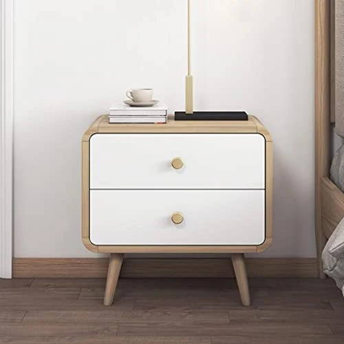 DITUDO Nightstands Round Corner Wooden Bedside Cabinet With 2 Drawers, Bedroom Living Room Bedside Cabinet, Log Color Bedside Cabinet (Color : Brown, Size : 40 * 48cm) 3 DITUDO Nightstands Round Corner Wooden Bedside Cabinet With 2 Drawers, Bedroom Living Room Bedside Cabinet, Log Color Bedside Cabinet (Color : Brown, Size : 40 * 48cm) - Image 3