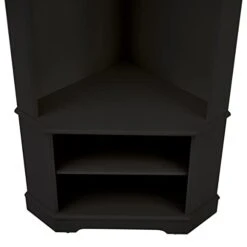 Vlinlvo 3-in-1 Entryway Corner Hall Tree With Storage Shelves /Black Corner Shelf/ With Hooks / Coat Stand -Safavieh Furniture 31fk09d0rKL