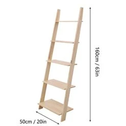 Gdrasuya10 Solid Wood Ladder Shelf, 5-Tier Multifunctional Modern Plant Flower Book Display Shelf, Free Standing Storage Rack For Office Living Room Bathroom Kitchen, 20kg Load Per Layer -Safavieh Furniture 31fpGy6TWTL
