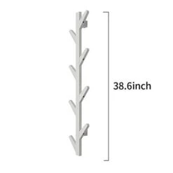 N/A Mufansen Modern Bamboo Tree Coat Rack Wall Mounted 6Hooks Hanging Storage Organizer Entryway Coat & Hat Rack, White And Brown (WHITE, HEIGHT: 38.5") -Safavieh Furniture 31fqMbP45eL