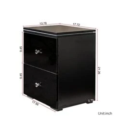 Nightstand With LED Lights And 2 Drawers, Modern Wooden Bedside Tables, Easy Assembly Fashion Small End Side Table For Bedroom, Living Room, Home, Office -Safavieh Furniture 31fxsQgn9kL