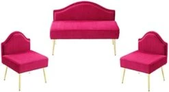 Homtique Velvet Loveseat & Accent Chair 3 Piece Set, Modern Upholstered Living Room Furniture Set, Armless Loveseat Settee With Gold Metal Legs, For Small Space, Bedroom, Apartment, Orange 20 Homtique Velvet Loveseat & Accent Chair 3 Piece Set, Modern Upholstered Living Room Furniture Set, Armless Loveseat Settee With Gold Metal Legs, For Small Space, Bedroom, Apartment, Orange -Safavieh Furniture 31fzfkl0mL. AC