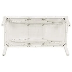 Voohek Multifunctional Folding Console Table Set,Extendable Dining Desk With Removable Leaf And Upholstered Cushion, Gray+White -Safavieh Furniture 31gS25DtYiL