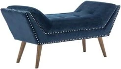 Guyou Tufted Storage Bench For Bedroom End Of Bed With Arms, Velvet Armed Entryway Bench With Storage Upholstered 51” Ottoman Bench With Nailed Trim For Window Seat Foyer Living Room (Black) -Safavieh Furniture 31gUVyDO31L. AC