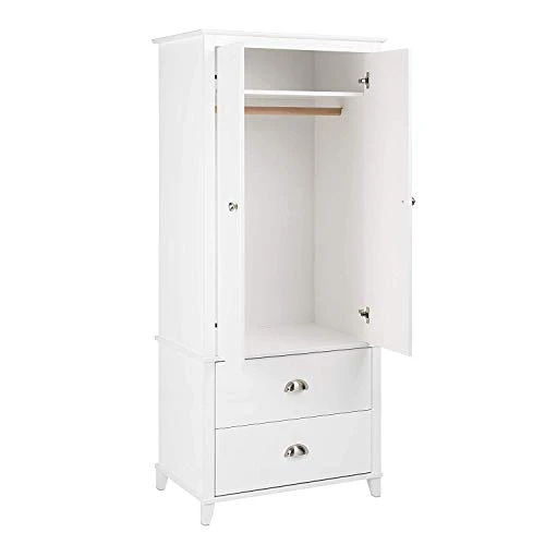 Prepac Yaletown 2 Door Armoire, 21"D X 31.5"W X 72"H, White 4 Prepac Yaletown 2 Door Armoire, 21"D X 31.5"W X 72"H, White - Image 4