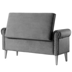 Doublewin 47-inch Long Storage Bench Bedroom End Of Bed Storage Ottoman Bench Velvet Tufted Upholstered Rolled Arm Window Bench With Storage Nailhead Entryway Bench For Living Room Bedroom,Grey -Safavieh Furniture 31gl7FKDkQL