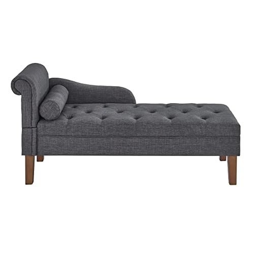 24KF Modern Upholstered Tufted Chaise Lounge Chair, Comfortable Fashional Living Room Chaise Chairs-Dark Grey 1 24KF Modern Upholstered Tufted Chaise Lounge Chair, Comfortable Fashional Living Room Chaise Chairs-Dark Grey