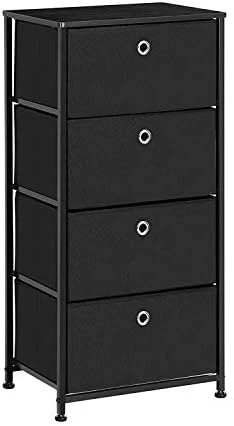 Songmics Nightstand, Dresser With 4 Easy Pull Fabric Drawers, Chest Of Drawers, Storage Organizer With Metal Frame, Wooden Tabletop, For Living Room, Closet, Nursery, Light Gray And White ULTS04W 6 Songmics Nightstand, Dresser With 4 Easy Pull Fabric Drawers, Chest Of Drawers, Storage Organizer With Metal Frame, Wooden Tabletop, For Living Room, Closet, Nursery, Light Gray And White ULTS04W - Image 6