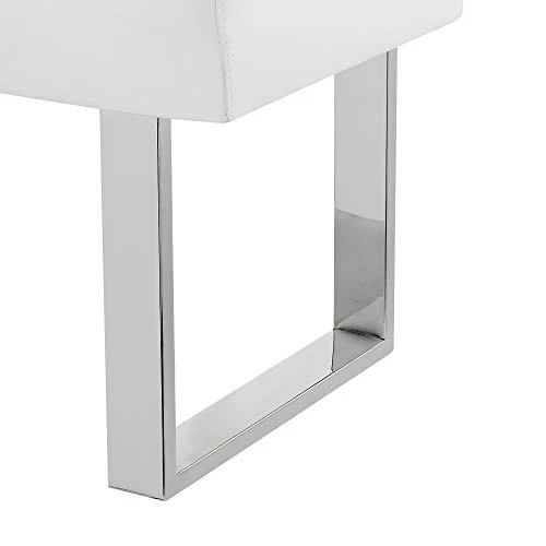 Armen Living Amanda Dining Bench, Off-White 4 Armen Living Amanda Dining Bench, Off-White - Image 4