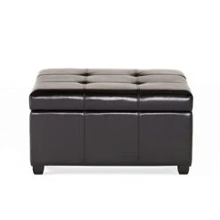 Christopher Knight Home Carlsbad Bonded Leather Storage Ottoman, Espresso 8 Christopher Knight Home Carlsbad Bonded Leather Storage Ottoman, Espresso -Safavieh Furniture 31hZWO4CseL