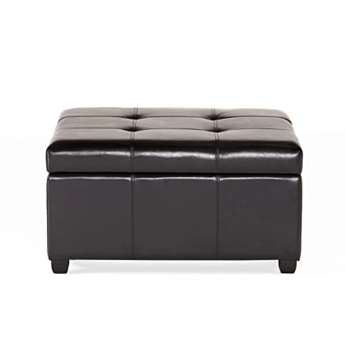 Christopher Knight Home Carlsbad Bonded Leather Storage Ottoman, Espresso 4 Christopher Knight Home Carlsbad Bonded Leather Storage Ottoman, Espresso - Image 4