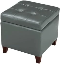 Decent Home Leather Storage Ottoman Foot Rest Stool With Nailhead Trim (Dark Brown) -Safavieh Furniture 31hgqV7NULL. AC