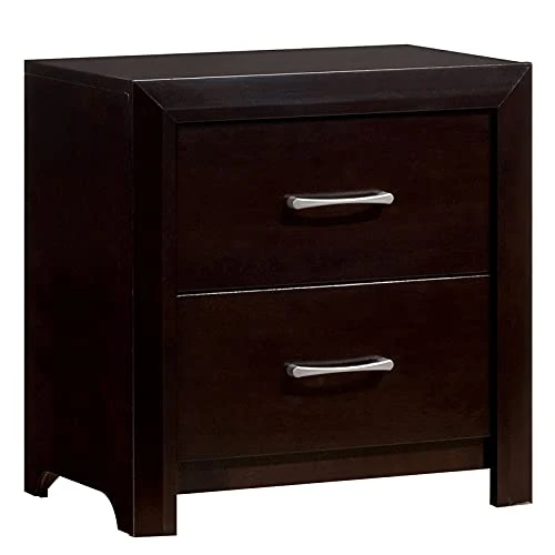 Furniture Of America Barett Contemporary Wood 2-Drawer Nightstand In Espresso 1 Furniture Of America Barett Contemporary Wood 2-Drawer Nightstand In Espresso