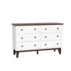 LYNSOM White Dresser For Bedroom, Modern 6 Drawer Double Dresser With Deep Drawers And Gold Knobs, Wood Storage Chest Of Drawers For Living Room, Office