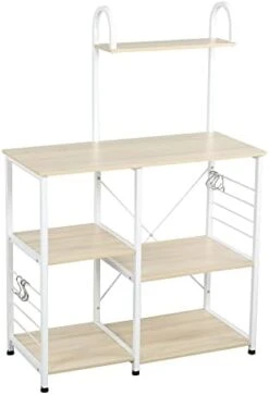 Somdot Baker’s Rack 23.6" Wide Kitchen Utility Shelf 3-Tier Storage Rack For Oven Baker Spice Home Organizer Workstation Microwave Stand, Rustic Brown -Safavieh Furniture 31i46IQX6fL. AC