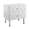 Riverbay Furniture 2 Drawer Geo Texture Nightstand In White