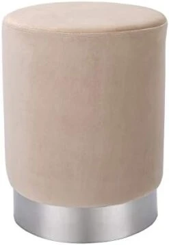 BIRDROCK HOME Round Grey Velvet Ottoman Foot Stool – Soft Compact Padded Vanity Stool - Great For The Living Room, Bedroom And Kids Room - Small Furniture (Grey) -Safavieh Furniture 31iJ dVSmcL. AC