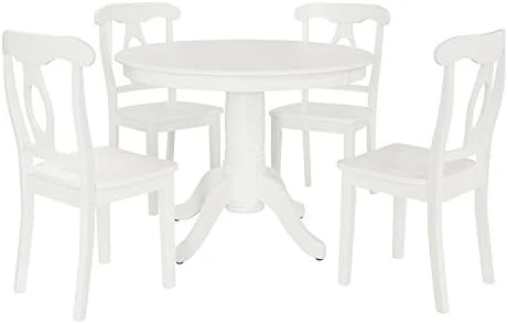 DOREL Living Aubrey 5 Piece Traditional Height Pedestal Dining Set, White 7 DOREL Living Aubrey 5 Piece Traditional Height Pedestal Dining Set, White - Image 7