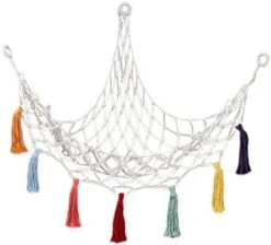 D-GROEE Stuffed Animal Toy Hammock Storage Hammock With Tassel Handmade Cotton Rope Corner Hanging Stuffed Animal Toy Organizer Net Bag Home Decor Purple -Safavieh Furniture 31iW7mH9sdL. AC