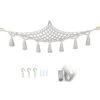 Storage Toy Hammock 1 Set Durable Storage Bohemian Style Triangular Wall Plush Toy Hammock Net With Light M