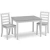 Delta Children Gateway Table And 2 Chairs Set - Greenguard Gold Certified, Bianca White/Grey