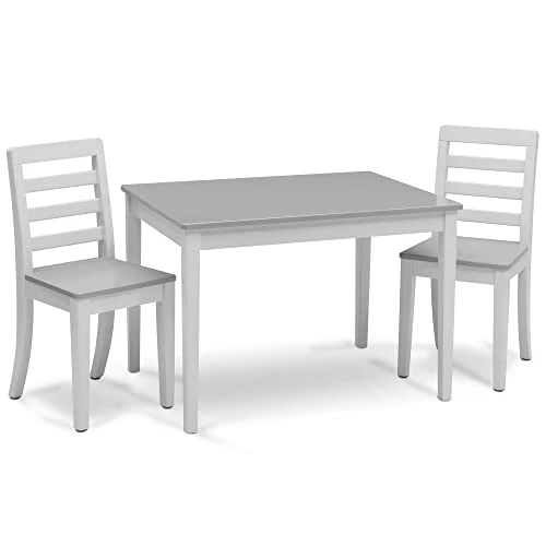 Delta Children Gateway Table And 2 Chairs Set - Greenguard Gold Certified, Bianca White/Grey 1 Delta Children Gateway Table And 2 Chairs Set - Greenguard Gold Certified, Bianca White/Grey