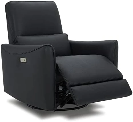 CHITA Power Recliner Swivel Glider, Upholstered Faux Leather Living Room Reclining Sofa Chair With Lumbar Support, Cognac Brown 8 CHITA Power Recliner Swivel Glider, Upholstered Faux Leather Living Room Reclining Sofa Chair With Lumbar Support, Cognac Brown - Image 8