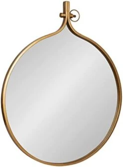 Kate And Laurel Yitro Round Industrial Modern Metal Framed Wall Mirror, 23.5x28.5, Black -Safavieh Furniture 31jRIeUVLiL. AC