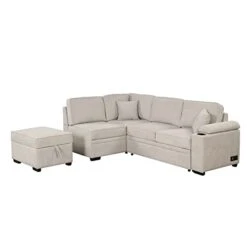 Merax L Shaped Sectional Sofa Couch Sleeper Bed With Storage Ottoman And Chaise For Living Room, Small Apartment Love Seats, Beige_Linen 17 Merax L Shaped Sectional Sofa Couch Sleeper Bed With Storage Ottoman And Chaise For Living Room, Small Apartment Love Seats, Beige_Linen -Safavieh Furniture 31jn8jXx03L