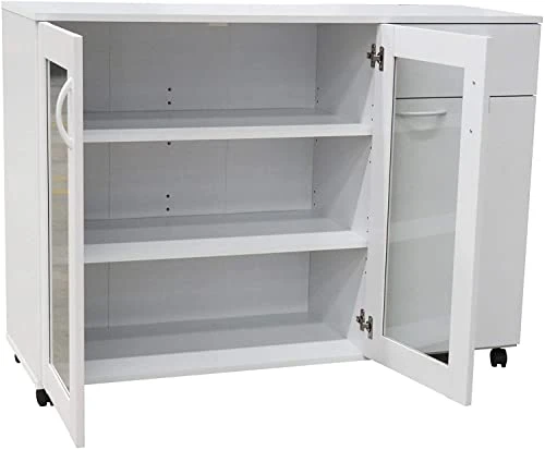 Kings Brand Furniture Buffet Server Sideboard Kitchen Storage Cabinet, White, 45.5" W X 15" D X 33" H 5 Kings Brand Furniture Buffet Server Sideboard Kitchen Storage Cabinet, White, 45.5" W X 15" D X 33" H - Image 5